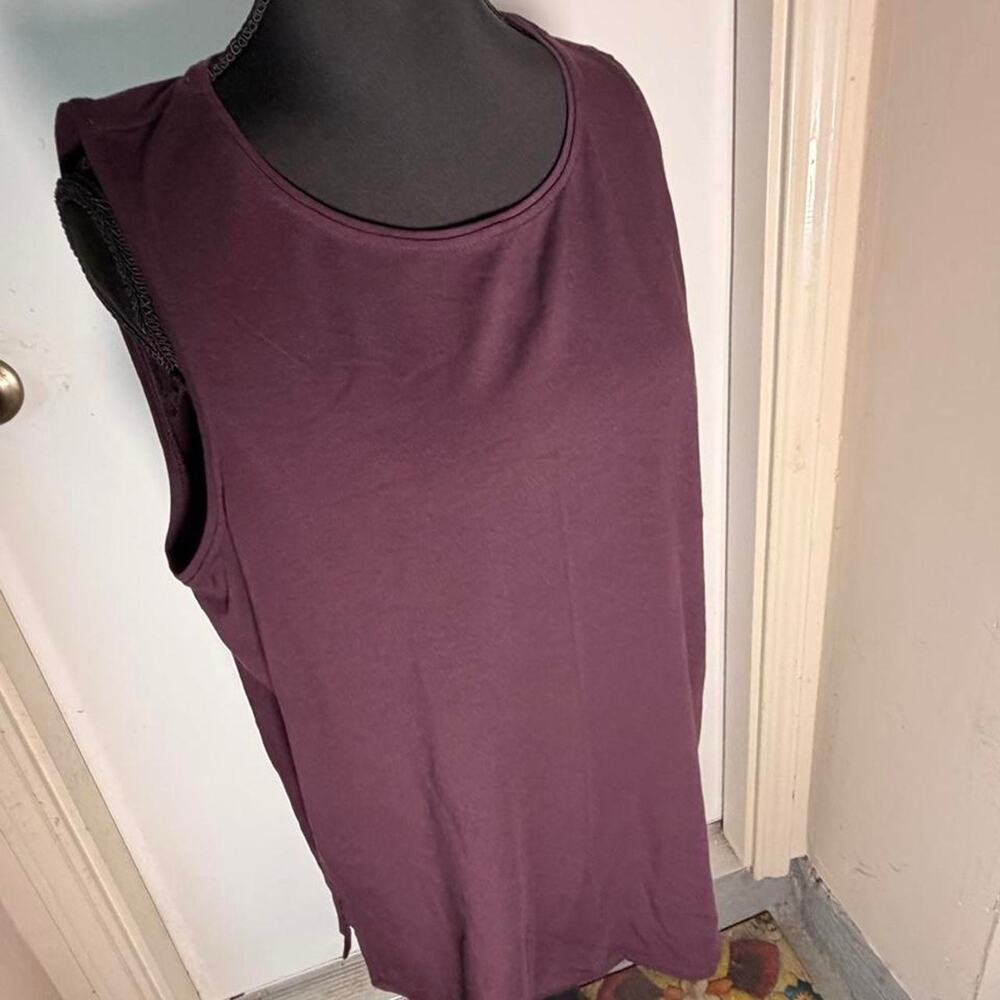 Eileen fisher burgundy sleeveless top L